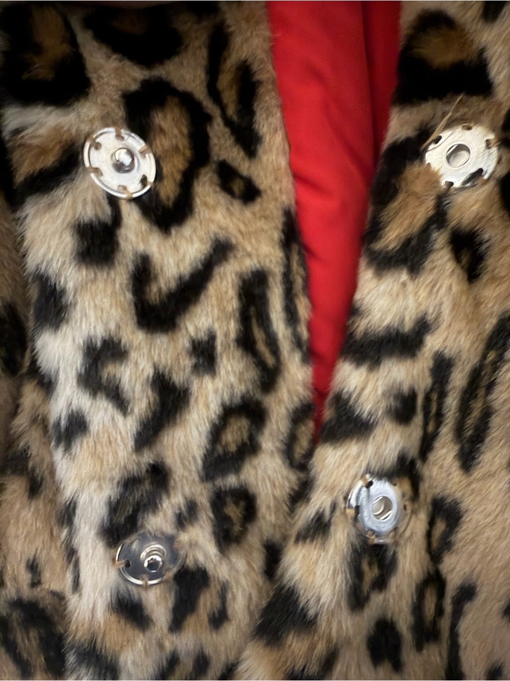 Who What Wear Leopard Print Faux-Fur Cropped Jacket - Tan, Black, Cream - Picture 11 of 11